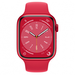 Apple Watch Series 8 // 41мм GPS // Корпус из алюминия цвета (PRODUCT)RED, спортивный ремешок цвета (PRODUCT)RED