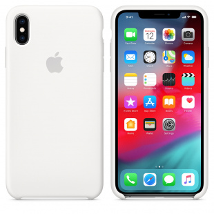 Силиконовый чехол для iPhone Xs Max, белый цвет, оригинальный Apple