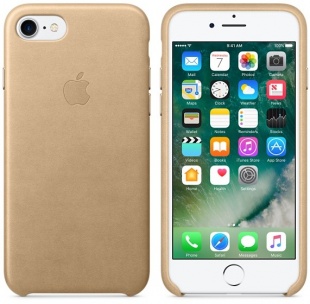 Кожаный чехол для iPhone 7/8, миндальный цвет, оригинальный Apple, оригинальный Apple