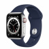Apple Watch Series 6 // 40мм GPS + Cellular // Корпус из нержавеющей стали серебристого цвета, спортивный ремешок цвета «Тёмный ультрамарин»