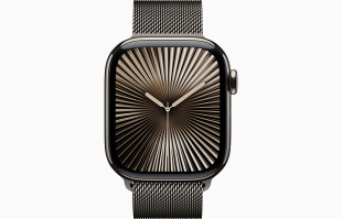 Apple Watch Series 10 // 42мм GPS+Cellular // Корпус из титана натурального цвета, миланский сетчатый браслет сланцевого цвета