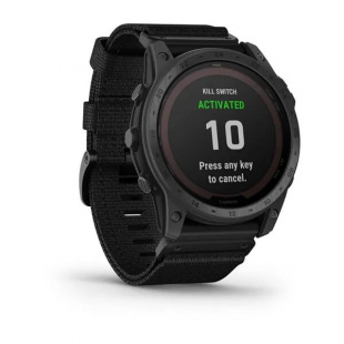 Тактические часы Garmin Tactix 7 Pro Ballistics Edition (51mm) Sapphire Solar, титановый черный DLC корпус, черный нейлоновый ремешок