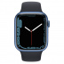 Apple Watch Series 7 // 45мм GPS // Корпус из алюминия синего цвета, спортивный ремешок  цвета «тёмная ночь»