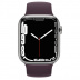 Apple Watch Series 7 // 45мм GPS + Cellular // Корпус из нержавеющей стали серебристого цвета, монобраслет цвета «тёмная вишня»