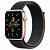 Купить Apple Watch SE // 44мм GPS // Корпус из алюминия золотого цвета, спортивный браслет угольного цвета (2020)