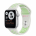 Apple Watch SE // 40мм GPS // Корпус из алюминия серебристого цвета, спортивный ремешок Nike цвета «Еловая дымка/пастельный зелёный» (2020)