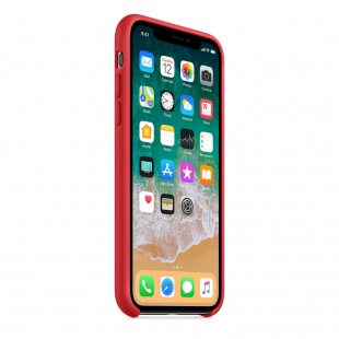 Силиконовый чехол для iPhone X / Xs, красный цвет, оригинальный Apple