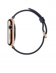 Apple Watch Edition 42мм, 18-каратное розовое золото, тёмно-синий ремешок с классической пряжкой