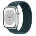 Apple Watch Series 8 // 45мм GPS // Корпус из алюминия серебристого цвета, плетёный монобраслет цвета "тропический лес"