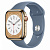 Купить Apple Watch Series 8 // 45мм GPS + Cellular // Корпус из нержавеющей стали золотого цвета, спортивный ремешок сланцево-синего цвета