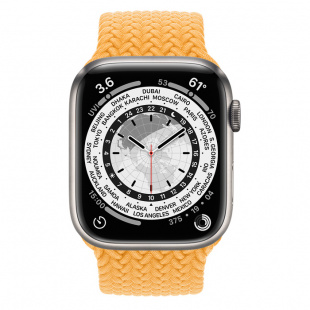 Apple Watch Series 7 // 45мм GPS + Cellular // Корпус из титана, плетёный монобраслет цвета «спелый маис»