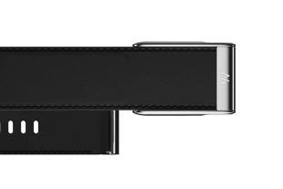 Ремешок MG LeatherLuxe Straight Band | Black/Cream with Titanium (Черный/ Кремовый с Титаном)