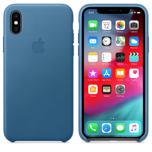 Кожаный чехол для iPhone X / Xs, цвет «лазурная волна», оригинальный Apple