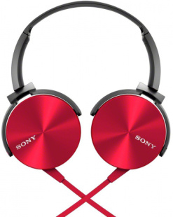 Накладные наушники Sony MDR-XB450AP, Красный