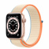 Apple Watch Series 6 // 40мм GPS // Корпус из алюминия золотого цвета, спортивный браслет кремового цвета