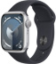 Apple Watch Series 9 // 45мм GPS // Корпус из алюминия серебристого цвета, спортивный ремешок цвета "темная ночь"