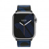Apple Watch Series 7 Hermès // 45мм GPS + Cellular // Корпус из нержавеющей стали серебристого цвета, ремешок Single Tour Circuit H цвета Noir/Bleu Électrique