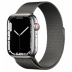 Apple Watch Series 7 // 45мм GPS + Cellular // Корпус из нержавеющей стали серебристого цвета, миланский сетчатый браслет графитового цвета