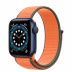 Apple Watch Series 6 // 40мм GPS // Корпус из алюминия синего цвета, спортивный браслет цвета «Кумкват»
