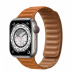 Apple Watch Series 7 // 41мм GPS + Cellular // Корпус из титана, кожаный браслет цвета «золотистая охра», размер ремешка M/L