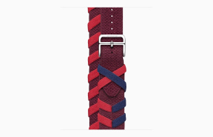 Apple Watch Series 9 Hermès // 41мм GPS+Cellular // Корпус из нержавеющей стали цвета "черный космос", ремешок Bridon Double Tour цвета Rouge H