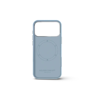 Чехол Golden Concept для iPhone 18 Pro Max, Vegan Leather (Light Blue)