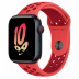 Apple Watch Series 8 // 45мм GPS + Cellular // Корпус из алюминия цвета "темная ночь", спортивный ремешок Nike цвета "ярко-малиновый/спортивный красный"