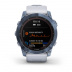 Мультиспортивные часы Garmin Fenix 7X (51mm) Sapphire Solar, титановый корпус цвета "синий минерал", белый силиконовый ремешок