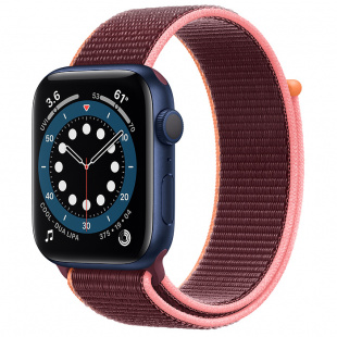 Apple Watch Series 6 // 40мм GPS // Корпус из алюминия синего цвета, спортивный браслет сливового цвета