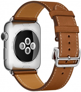 Apple Watch Series 2 Hermès 42мм Корпус из нержавеющей стали, ремешок Simple Tour из кожи Barenia цвета Fauve с раскладывающейся застёжкой