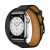 Apple Watch Series 7 Hermès // 41мм GPS + Cellular // Корпус из нержавеющей стали серебристого цвета, ремешок Double Tour Attelage цвета Noir