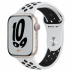 Apple Watch Series 7 // 45мм GPS // Корпус из алюминия цвета «сияющая звезда», спортивный ремешок Nike цвета «чистая платина/чёрный»