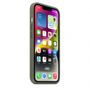 Силиконовый чехол MagSafe для iPhone 14, цвет Olive/Оливковый