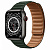 Купить Apple Watch Series 7 // 45мм GPS + Cellular // Корпус из титана цвета «черный космос», кожаный браслет цвета «зелёная секвойя», размер ремешка M/L