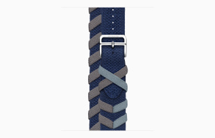 Apple Watch Series 9 Hermès // 41мм GPS+Cellular // Корпус из нержавеющей стали цвета "черный космос", ремешок Bridon Double Tour цвета Navy