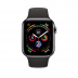 Apple Watch Series 4 // 44мм GPS + Cellular // Корпус из нержавеющей стали цвета "чёрный космос", спортивный ремешок чёрного цвета (MTV52)