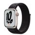 Apple Watch Series 7 // 41мм GPS + Cellular // Корпус из алюминия цвета «сияющая звезда», спортивный браслет Nike чёрного цвета