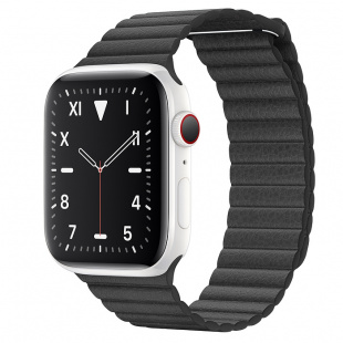 Apple Watch Series 5 // 44мм GPS + Cellular // Корпус из керамики, кожаный ремешок черного цвета, размер ремешка L
