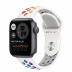Apple Watch SE // 40мм GPS // Корпус из алюминия цвета «серый космос», спортивный ремешок Nike радужного цвета (2020)