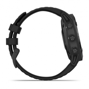 Мультиспортивные часы Garmin Fenix 6 Pro (47mm) черный стальной корпус, черный силиконовый ремешок