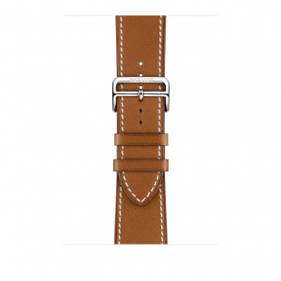 Apple Watch Series 4 Hermès // 44мм GPS + Cellular // Корпус из  нержавеющей стали, ремешок Single Tour из кожи цвета Fauve Barenia с  застежкой Deployment