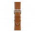 Apple Watch Series 4 Hermès // 44мм GPS + Cellular // Корпус из  нержавеющей стали, ремешок Single Tour из кожи цвета Fauve Barenia с  застежкой Deployment
