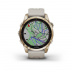 Мультиспортивные часы Garmin Fenix 7S (42mm) Sapphire Solar, титановый кремово-золотой корпус, светло-песочный силиконовый ремешок