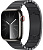 Купить Apple Watch Series 9 // 45мм GPS+Cellular // Корпус из нержавеющей стали графитового цвета, блочный браслет из нержавеющей стали цвета "черный космос"