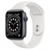 Apple Watch Series 6 // 44мм GPS // Корпус из алюминия цвета «серый космос», спортивный ремешок белого цвета