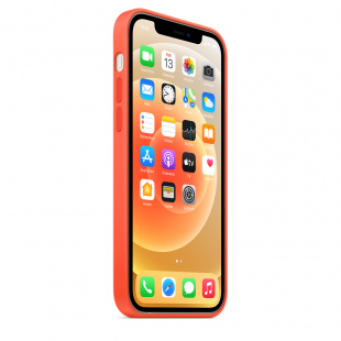 Силиконовый чехол MagSafe для iPhone 12 Pro Max, цвет «cолнечный апельсин»