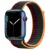 Apple Watch Series 7 // 45мм GPS + Cellular // Корпус из алюминия синего цвета, спортивный браслет цвета «тёмная вишня/зелёный лес»
