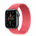 Apple Watch SE // 40мм GPS // Корпус из алюминия цвета «серый космос», плетёный монобраслет цвета «Розовый пунш» (2020)