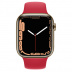 Apple Watch Series 7 // 41мм GPS + Cellular // Корпус из нержавеющей стали золотого цвета, спортивный ремешок цвета (PRODUCT)RED