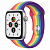 Купить Apple Watch SE // 44мм GPS + Cellular // Корпус из алюминия серебристого цвета, спортивный ремешок радужного цвета (2020)